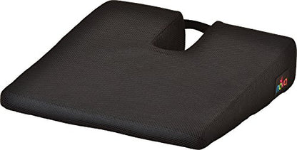 nova Orthopedic Coccyx Seat Cushion & Tailbone Pain Relief Pillow - U-Shaped Wedge for Office Chair, Car & Home - Posture Support, Washable Black Faux Suede Cover with Carry Strap, 16.5"x16.5"