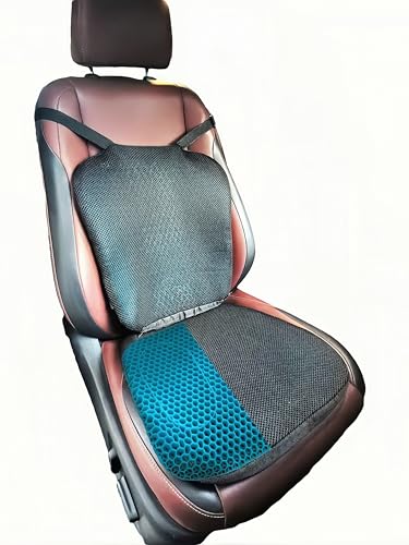 Semi Truck Seat Cushion with Lumbar Support - 2-Pieces Foldable & Separable for Truck Drivers - Pressure Relief & Enhanced Comfort - Heavy Duty Adjustable Car Seat Back Cushion for Men & Women