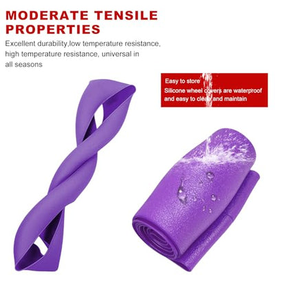 DXNQ Car Steering Wheel Cover, 13 to 14.17 inches Anti-Slip Silicone Steering Wheel Protector, Soft Flexible Shock-Absorbent Steering Wheel Protective Cover for Most Car Models (Purple) - color: Purple