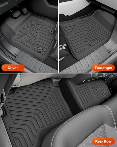 Car 5FT Bed Liner & Floor Mats for Ford Ranger SuperCrew Cab: 2026 2025 2024 All-Weather Mats Full Set for Ford Raptor with 5ft Trunk Bedmat, Anti-Slip Waterproof Protection Truck Accessories
