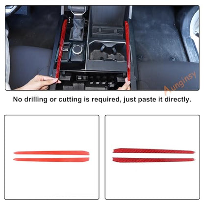 Aunginsy Inner Center Console Gear Control Panel Side Strip Cover Trim Compatible with Toyota Tundra/Sequoia 2022-2024 Car Center Console Gear Box Side Panel Protect Sticker Moulding Strip Accessories - size: Gear Control Panel Side Strip Trim