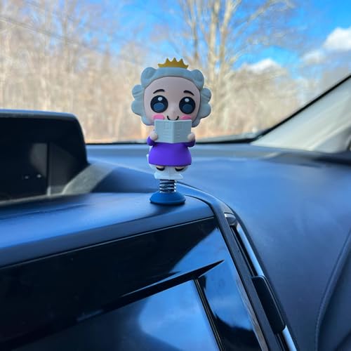 Queen on the Throne Dashboard Dancer - Hilarious Royal Design with Queen Sitting on Porcelain Throne - Cute and Fun Car Accessory for Humor Lovers - Unique Gift for Car Enthusiasts - style: Queen on The Throne Dancer