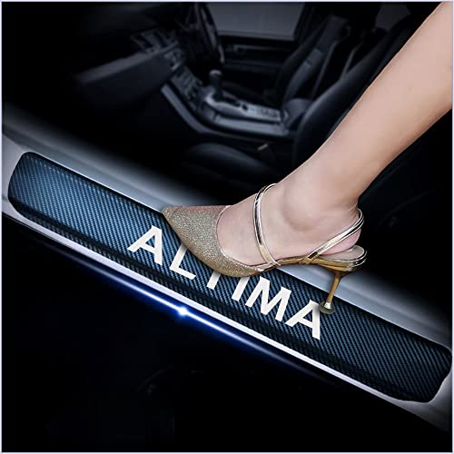 4Pcs Car Door Sill Protector for Nissan Altima, Carbon Fiber Anti-Scratch Guard for Nissan Altima Accessories - Self-Adhesive Car Door & Sill Protector -White - color: White
