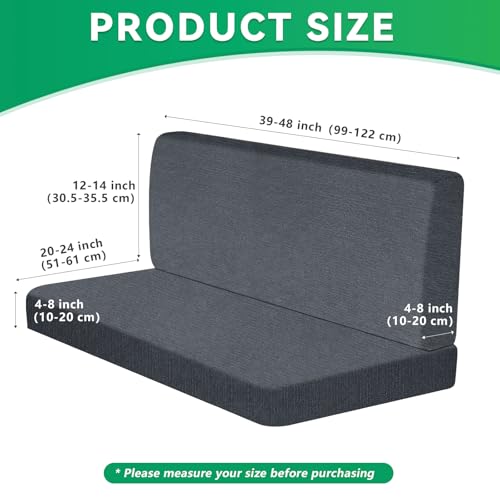 molasofa RV Dinette Cushion Covers, Thickened Stretch Washable RV Seat Covers, Universal RV Dinette Cushion Covers, RV Bench Seat Covers (1 Backrest Cover & 1 Bench Cover, Blue Gray) - color: Blue Gray, size: 1 Bench Cover & 1 Backrest Cover