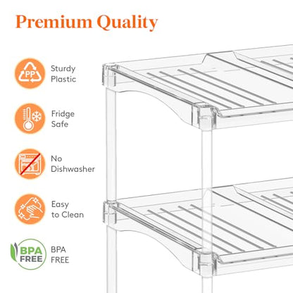 Lifewit Stackable Bottle Storage Organizer, Clear Freestanding Wine Holder for Cabinet, Large Slot Water Bottle Tumbler Organizer for Pantry, Plastic Wine Rack for Fridge Cellar, 4Tier Hold 16 - size: 4 Tier-16 Bottle
