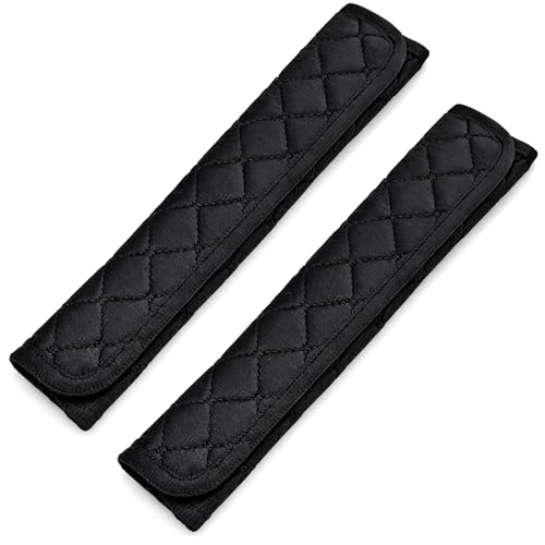 2pcs 10.5 Inch Extra Long Car Seat Belt Covers, Soft and Comfortable Harness Pad for Adults and Kids, Long-Lasting Fabric Material Easy to Install Universal Fit for Cars Trucks SUV (Black) - size: 10.5in, 2pcs