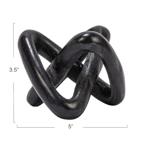 Creative Co-Op Modern Decorative Marble Link Knot, Black - color: Black