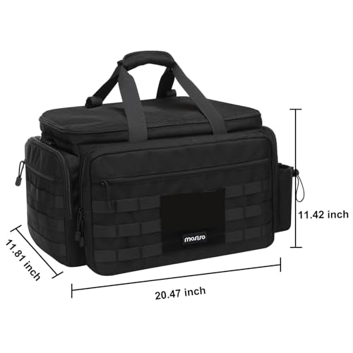 MOSISO Patrol Bag Law Enforcement, Car Front Seat Organizer for Police Equipment, Police Gear Bag with Padded 16 inch Laptop Compartment, Hanging Seat Storage Case for Patrol Vehicle,Car,Truck, Black
