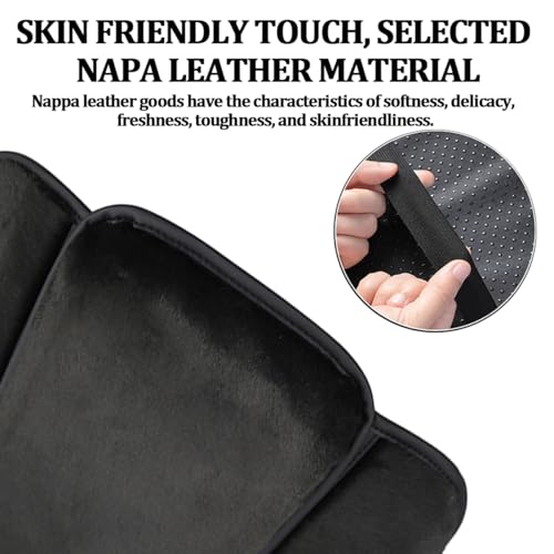 Car Armrest Cover, Soft Fluffy Leather Plush Vehicle Center Console Pad with 2 Storage Bags, Furry Automotive Interior Arm Rest Seat Box Cushion Protector Accessories, Universal Fit (Black)