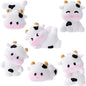 6pcs Mini Cow Car Dashboard Decor, 6 Styles Cute Cow Print Car Accessories, Playful Cows Rear View Mirror Ornaments Decorations for Offices, Home
