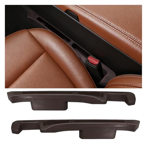 2PCS Car Seat Gap Filler Organizer, Multifunctional Car Gap Stopper Between Seat & Console Prevent Things Drop, Universal Vehicle Interior Phone Holder Accessories for SUVs Trucks (Brown) - color: Brown