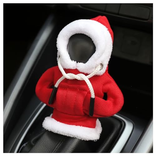 OFBAND Hoodie Car Gear Shift Cover,Christmas Car Decor Gear Shift Knob Cover for Manual/Automatic Shift Knob,Universal Interior Car Accessories Hoodie for Gearr Shifter Knobs (Christmas Red) - color: Christmas Red