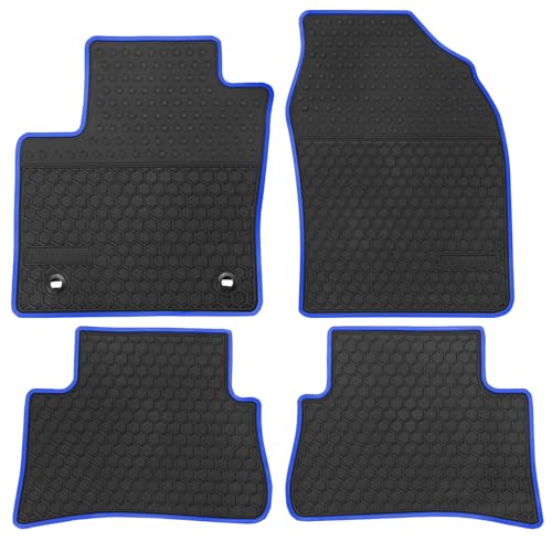 Car Floor Mats Custom Fit for Toyota C-HR 2018 2019 2020 2021 2022 2023 Black Navy Blue Rubber Car Floor Liners Set All Weather Protection Heavy Duty Odorless - color: Navy Blue