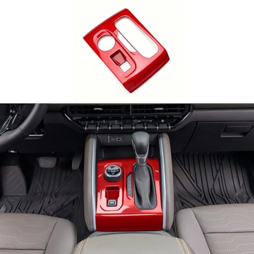 for Chevrolet Colorado 2024 2025 2026 (Not for 2WD) Interior Accessories Gear Shift Panel Cover Frame Trim ABS (Red, Shift Panel Cover) - color: Red, size: Shift Panel Cover