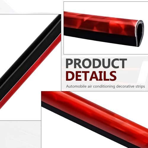 Automotive 20PCS Universal Car Air Conditioner Vent Trim Decoration Strip Bendable Vent Outlet Trim for Most Cars SUVs and Trucks with Straight Grilles, Crushed Ice Red