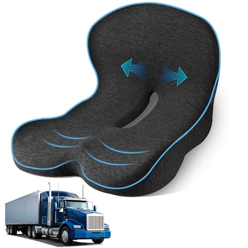 Truck Driver Seat Cushion, Memory Foam L-Shaped Ergonomic Cushion for Office Chairs, Comfort & Support for Long Sitting