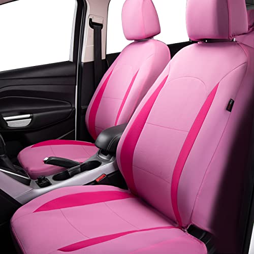 Flying Banner Car Seat Covers Front Seats Rear Bench Polyester car seat Protectors Easy installations Rear Bench Split - color: Rose red & Pink