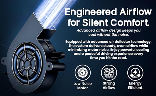 Cooling Car Seat Cover – Ventilated Car Seat Cooler with 10 Turbo Fans & Wired Remote, 3-Speed Cooling Seat Cushion, Universal Fit Car SUV Truck, Breathable 3D Mesh Leather