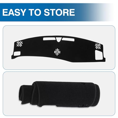 KUST Black Dash Cover for Hyundai Santa Fe 2024 2025 2026 (Without HUD) Polyester Dashboard Cover Non-Slip Interior Accessories for Hyundai Santa Fe Custom Fit Dash Mat Sunshade Windshield No Glare - size: For Santa Fe 24-26