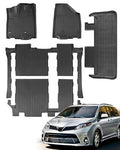 for Toyota Sienna 2020-2013 8 Seater Floor Mats Cargo Liner Trunk Carpet All Weather Heavy Duty TPE Waterproof Anti-Slip Tech Mats for Toyota Sienna 2014 2015 2016 2017 2018 2019 Accessories