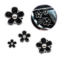 ORIESSE 4pcs Cute Daisy Flowers Car Air Freshener Vent Clips,Girly Flowers Car Accessories for Women,4 Sizes Sparkle Black Silver Flower Car Vent Clips,Refillable Clips On Car Diffuser