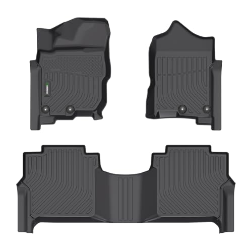 ANBINGO®Custom Nissan Titan Crew Cab Floor Mats 2017-2024,for Nissan Titan XD Car Weather Mat 2016-2024(with Rear Under Seat Organizer) All Weather Mats for Titan TPE Carpet Car Matt Rugs for Titan - size: For Titan Crew Cab 17-24 Mat