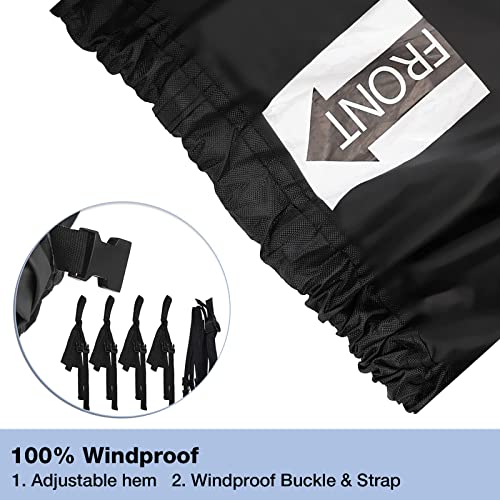 NEVERLAND Trailerable Boat Cover Waterproof Heavy Duty Marine Grade Polyester Canvas Fits V Shape/V-Hull and Tri-Hull Runabouts, Pro-STYL, Bass Boats (Boat Length 17-19ft, Beam Width up to 102",Black) - color: Black, size: C: 17'-19' Long, Beam width up t