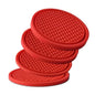 Car Cup Holder Coaster 4 Pack - Non Slip & Shockproof,Flexible PVC Rubber Insert for Car/Truck/SUV/Van (2.75"x0.2") Universal Fit Auto Cup Holders Accessories for Women and Man (Red) - color: Red