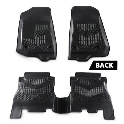 G-PLUS Floor Mats 3PCS Fit for Jeep Wrangler JL 2018-2025 Unlimited 4-Door Only (Not Fit for JK or 4XE), All Weather TPE Custom Fit Heavy Duty Floor Liners 1st & 2nd Row, Black - size: 18-24|Fit Jeep Wrangler|3PCS