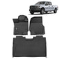 FREEMOTOR802 Compatible with 2015-2022 Ford F-150 Crew Cab Floor Mats, Black 3D Molded Carpets Liner 1st 2nd Row Front Rear Protection Pad 3PC TPE Thermo Plastic Elastomer All Weather Protector - size: For Ford F-150 Crew Cab 2015-2022