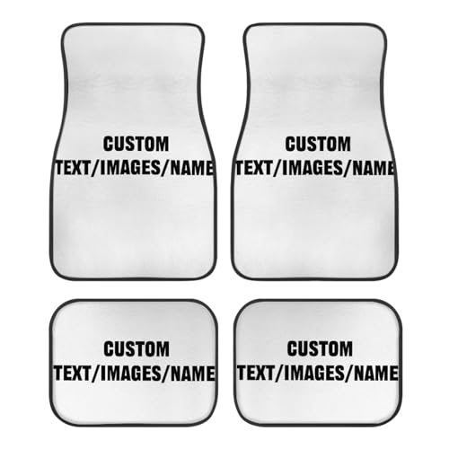 Custom Car Floor Mats Personalized Fit Car Floor Carpets with Your Customized Image Name Text 4 Pcs Set (Front & Rear) Non Slip Automotive Floor Liners for SUV Sedan Car Van - color: 1-Customized