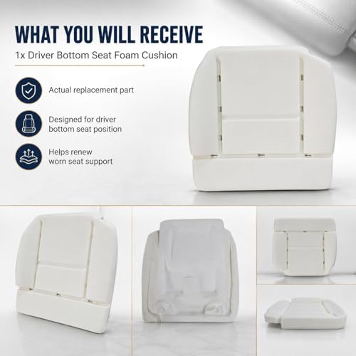 NLQR Replacement Driver Bottom Seat Foam Cushion Pad | High Density | Compatible with Ford F150 2004-2008 | Lariat XL XLT FX4 FX2 | All Cab Types | #562213266 ﻿ ﻿