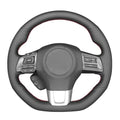 MEWANT Hand Sewing Breathable Car Steering Wheel Cover for Subaru WRX 2015-2021 / WRX STI 2015-2021 Steering Wheels Accessories for Subaru WRX (STI) - color: style-05: genuine leather + red thread