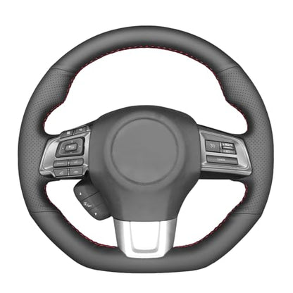 MEWANT Hand Sewing Breathable Car Steering Wheel Cover for Subaru WRX 2015-2021 / WRX STI 2015-2021 Steering Wheels Accessories for Subaru WRX (STI) - color: style-05: genuine leather + red thread