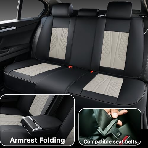 2007-2025 Car Seat Cover for Nissan Sentra, Black and Gray Car Seat Covers, Faux Leather, Full Set of 5 Seats, Waterproof, Anti-Slip, Suitable for All Seasons - color: Luxury_Black and Gray