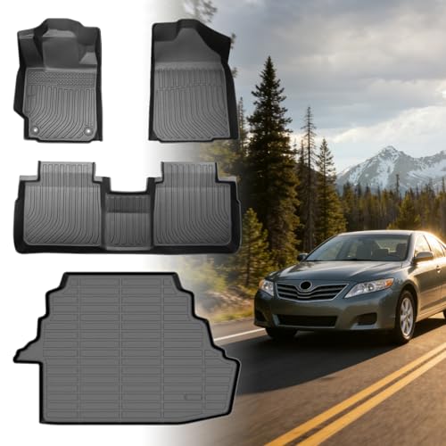 Floor Mats for Toyota Camry 2007-2011(ONLY Gas), NOT for Hybrid, Custom Fit Camry CE XLE SE LE Floor Mats, Front Rear Mats & Cargo Liner, TPE Anti-Slip Waterproof Duty Car Accessor - style: 10)2007-2011|Camry|Floor&Cargo Mats