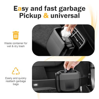 Car Trash Can, Push to Open Hanging Garbage Bin with 30 Trash Bags, Waterproof Leak-proof Large Capacity Storage Can, Portable Supplies Box for Car Sedan Truck SUV (Black) - color: Black