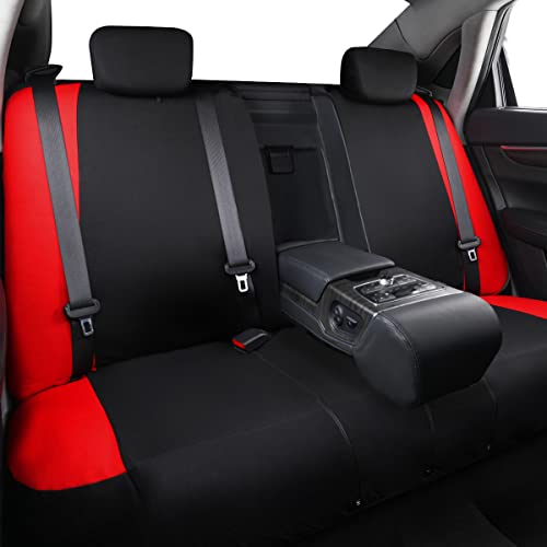 Universal Fit Sporty Cloth Full Set Car Seat Covers, Fit for Car, Truck, Sedan, Vans, SUV, Breathable, Washable, Airbag Compatible, Zipper Design