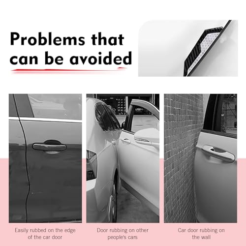 4 PCS Car Door Edge Guard Stickers, 4.72" x 1.18" Reflective Anti-Collision Car Side Strips, Self-Adhesive Waterproof Paint Protection Decals, Universal for Cars Trucks SUVs (White) - color: White