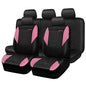CAR PASS Pink Leather Seat Covers,Girly Quilting Pretty Cute Car Seat Cover with 5mm Composite Sponge Inside,Airbag Compatible, Universal Fit for Most Sedan,SUV,Vans(Full Set,Pink) - color: Black and Pink, size: Full Set (Front and Rear)