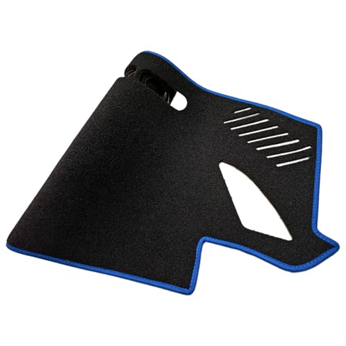 Dashboard Mat - Premium Polyester Fiber, Non-Slip Heat Resistant Dash Cover Protector (Compatible with Chevrolet Sail 3 Nueva Sail 2015-2019, Black+Blue Edge) - color: Black+Blue Edge