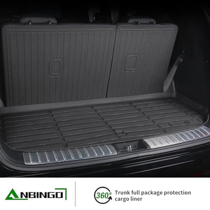 ANBINGO®Floor Mats & Cargo Liner & SeatBack Fit for Honda Pilot 2009-2015 Full Set Waterproof Car Mats All Weather Guard TPE Pilot Mats Set Black - size: 2009-2015 Pilot Set+SeatBack