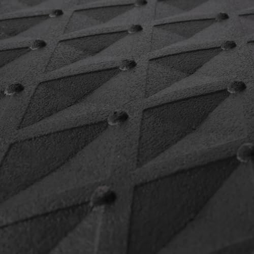 CAR PASS Black Rubber Car Mats, All-Weather Floor Mats Full Set Durable Anti-Slip 3D Rhombus Waterproof Automotive Pad Trim to Fit Liner Universal Fit for Sedan SUV Truck Van, 4 Pcs All Black Rubber - color: All Black