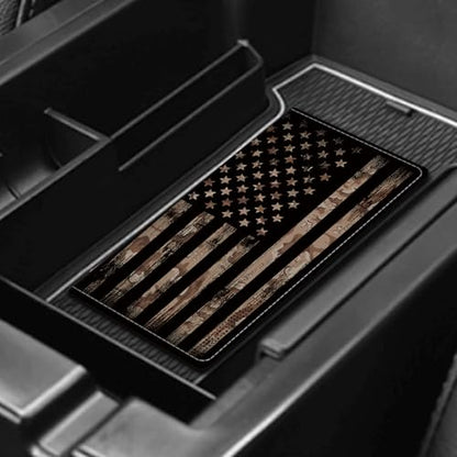Leather Car Registration and Insurance Card Holder, Cute Car Accessories Vehicle Glove Box Car Organizer for Documents, Cards, License Retro American Flag - color: Retro American Flag