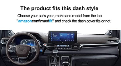 Dash Cover Mat Custom Fit for Toyota Sienna 2021-2025, Dashboard Cover Pad Carpet Protector (Darkgray) F152 - color: 21-23 DarkGary
