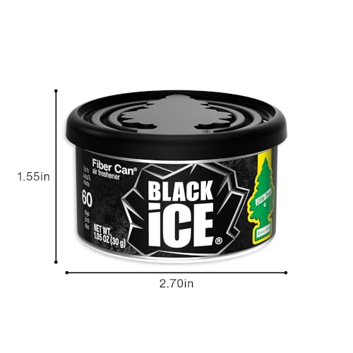 LITTLE TREES Car Air Freshener | Fiber Can Provides Long Lasting Scent for Auto or Home | Recycled Fiber | Black Ice, 4 Air Fresheners - color: Black Ice