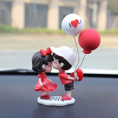 Car Couple Ornament Cute Cartoon Couples Car Decoration Adhesive Kiss Couple Dashboard Decoration Cartoon Car Interior Accessories for Car Home Office Birthday Gifts (D01) - color: D01