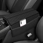 AOMSAZTO 2 Pieces Set Console Covers for 2021-2025 2026 Nissan Rogue Armrest Covers with Pockets Leather Black - color: Black with Pockets