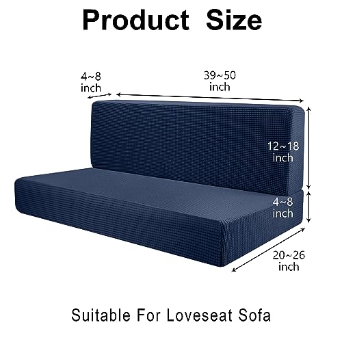 Tlswshsy RV Dinette Cushions - Stretch Sofa Seat Slipcovers - Washable Loveseat Sofa Furniture Protector for RV Camper Car Bench (Blue 2 Backrest & 2 Bench Covers) - color: Blue