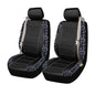 Flying Banner car seat Covers Quality Carbon Fiber Air Mesh Fabric Sport Low High Back Bucket Back Pocket Arm Rest (2 Fronts-Low Bucket-Built-in Seatbelt Compatible, Leopar Gray - Faux Leather) - color: Leopar Gray - Faux Leather -- Built-in Seatbelt Comp